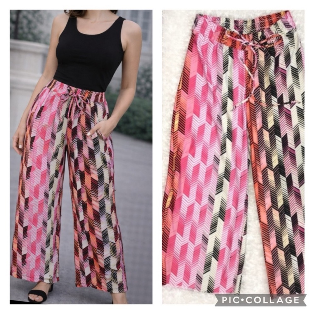 New Directions Vibrant Chevron Wide Leg Pants